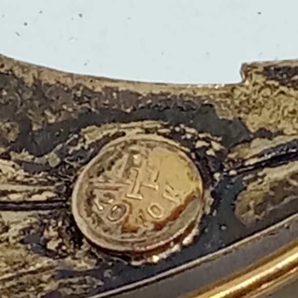 * vintage signed Harry Iskin 10k Gold Fill flowers green stones pin brooch - Picture 5 of 5